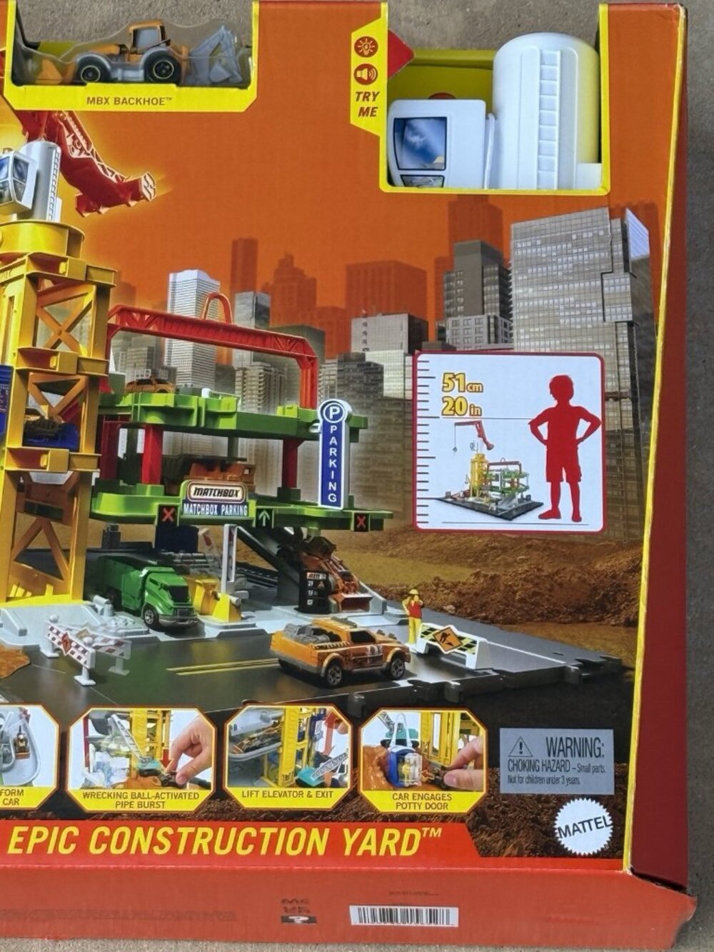 Mattel HPD62 Matchbox Action Drivers Epic Construction Yard, Lights and Sounds - Picture 4 of 11